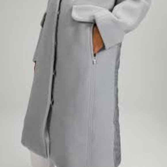 Lululemon Wool Long Coat in Light Grey Women’s Size 10 - Picture 4 of 5